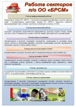 Работа секторов п/о ОО БРСМ